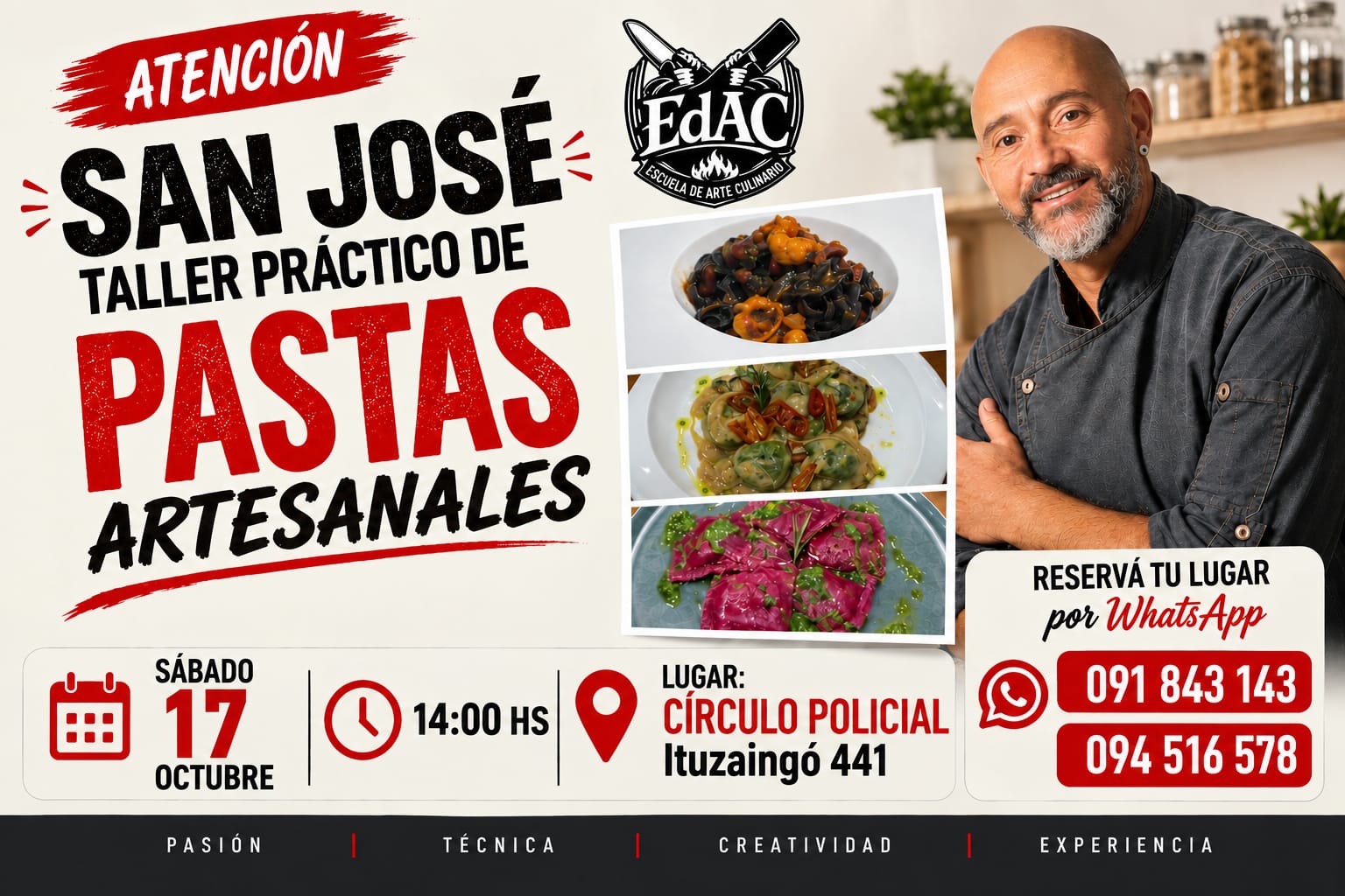 Taller Práctico de Pastas Artesanales en el Círculo Policial de San José