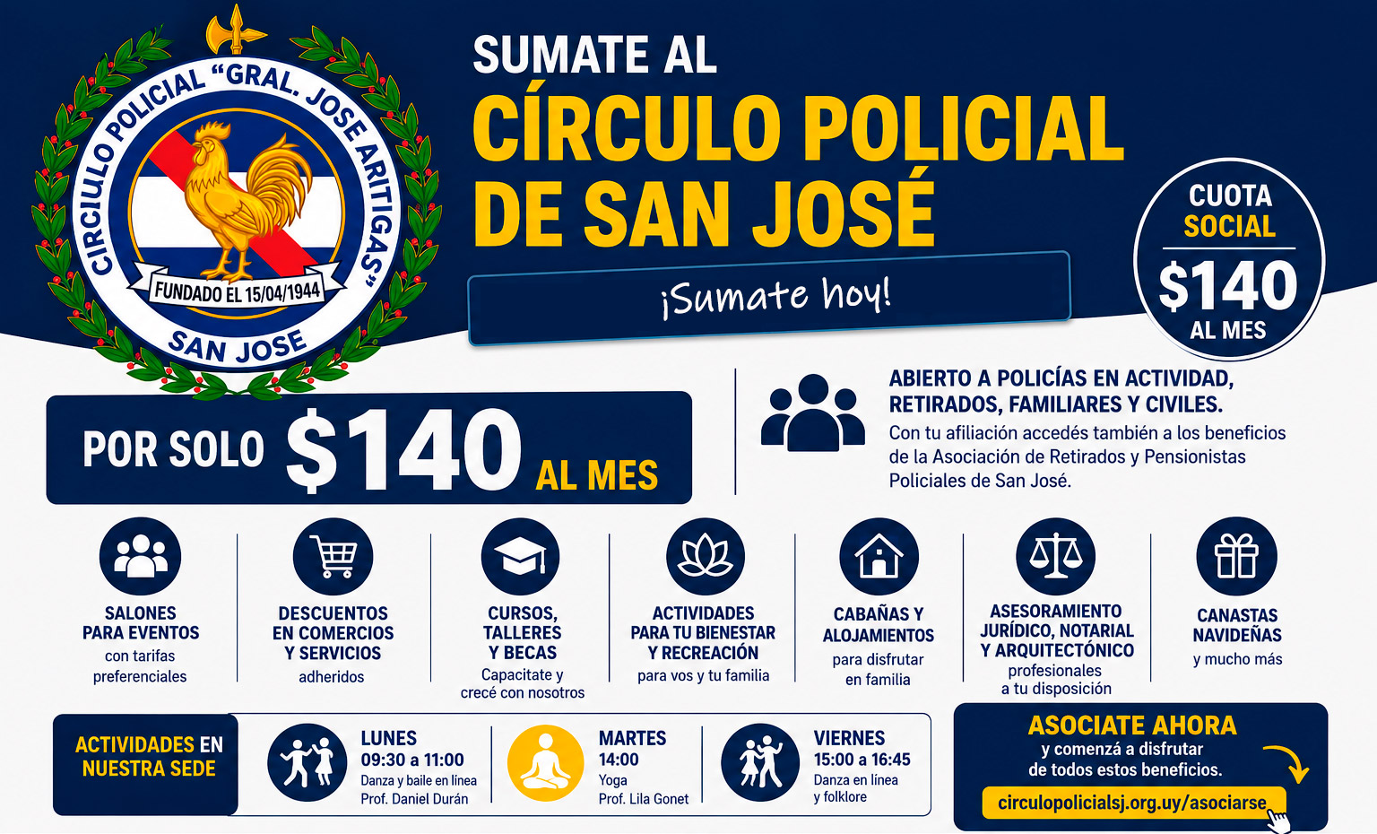 ¿Todavía no sos socio del Círculo Policial de San José?